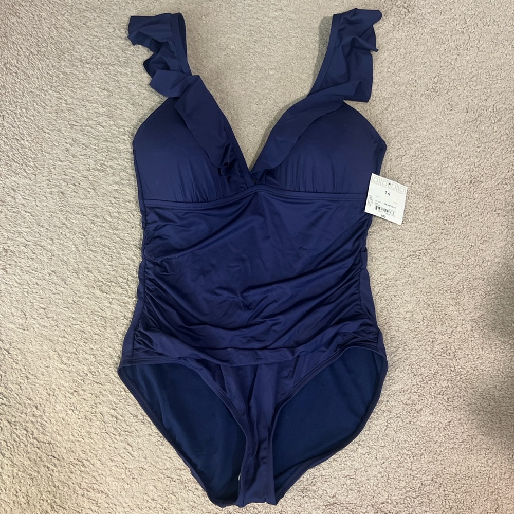 NWT Navy Blue LIZ Claiborne Swimsuit